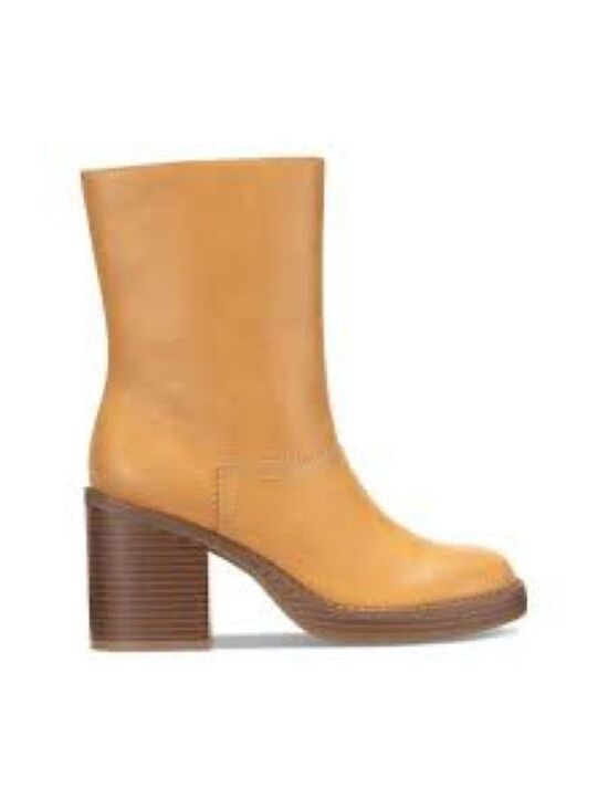 Sun + Stone Shoes - Women’s Sun Stone Brown Faux Leather Heel Boots Size 11 US!
